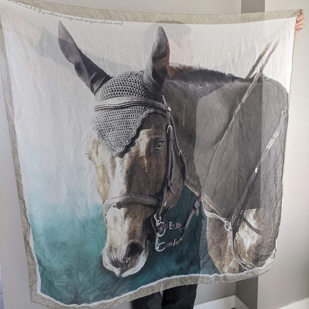 100% silk homage to Hickstead scarf by Florence Flameng